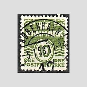 FRIM�RKER DANMARK | 1950 - AFA 318 - B�lgelinie 10 �re gr�n - Lux Stemplet