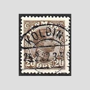 FRIMRKER DANMARK | 1921-22 - AFA 125 - Chr. X 20 re brun - Lux Stemplet