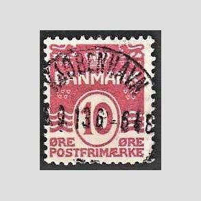 FRIM�RKER DANMARK | 1912 - AFA 65 - B�lgelinie 10 �re karminrosa - Lux Stemplet 