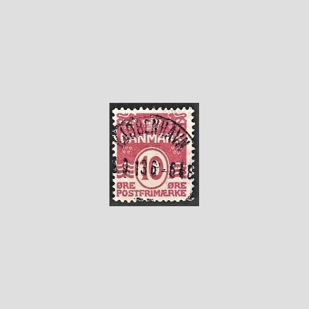 FRIMRKER DANMARK | 1912 - AFA 65 - Blgelinie 10 re karminrosa - Lux Stemplet 
