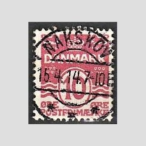 FRIM�RKER DANMARK | 1912 - AFA 65 - B�lgelinie 10 �re karminrosa - Lux Stemplet 