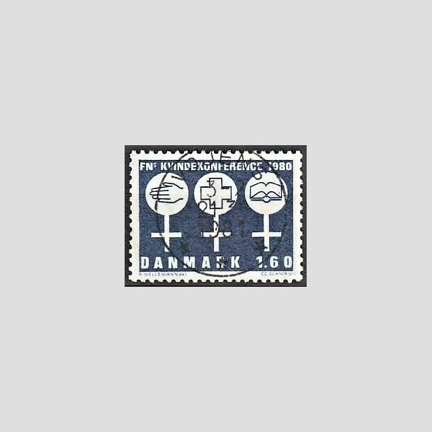 FRIMRKER DANMARK | 1980 - AFA 697 - FNs Kvindekonference - 1,60 Kr. bl - Pragt Stemplet Vojens