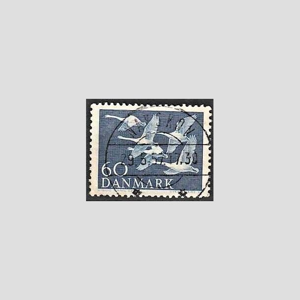 FRIMRKER DANMARK | 1956 - AFA 368 - Nordens svaner - 60 re bl - Lux Stemplet