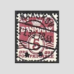 FRIM�RKER DANMARK | 1938 - AFA 246 - B�lgelinie 5 �re vinr�d - Lux Stemplet Nakskov
