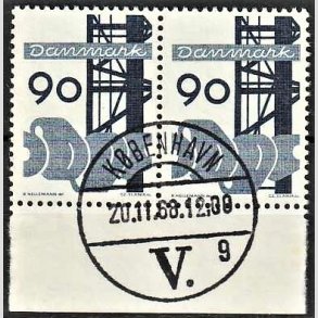 FRIMRKER DANMARK | 1968 - AFA 476 - Danmarks industri - 90 re bl i par - Pragt Stemplet
