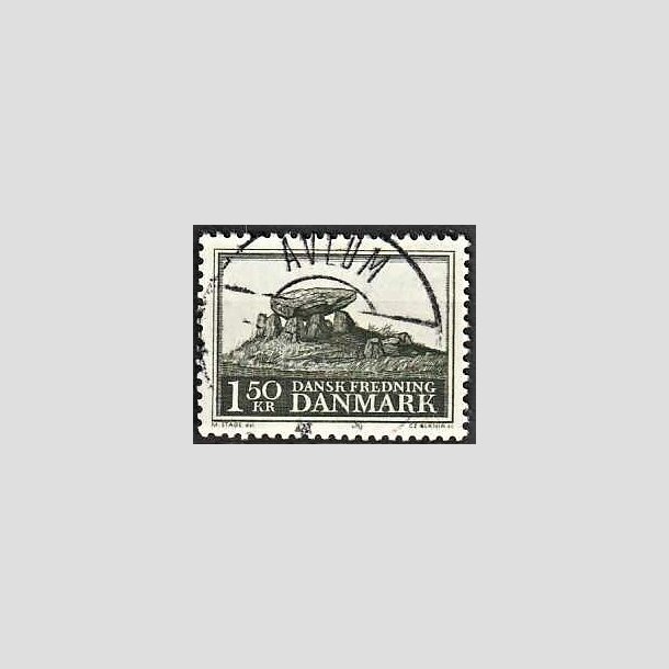 FRIMRKER DANMARK | 1966 - AFA 451 - Fredningsserie Jydsk kmpehj - 1,50 Kr. sortgrn - Pragt Stemplet Avlum