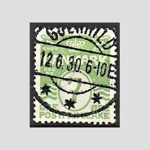 FRIM�RKER DANMARK | 1926-30 - AFA 167 - B�lgelinie 7 �re lysgr�n - Lux Stemplet