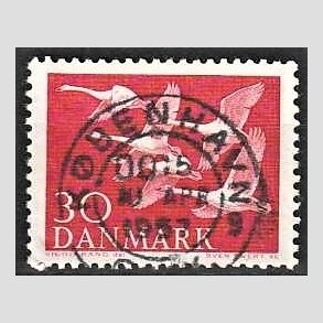 FRIM�RKER DANMARK | 1956 - AFA 367 - Nordens svaner - 30 �re r�d - Pragt Stemplet