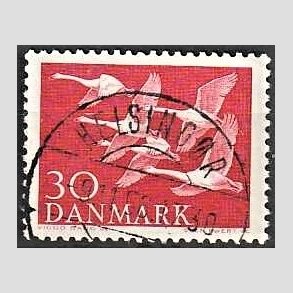 FRIM�RKER DANMARK | 1956 - AFA 367 - Nordens svaner - 30 �re r�d - Pragt Stemplet