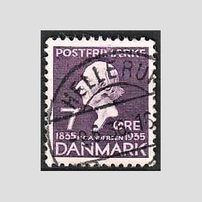 FRIM�RKER DANMARK | 1935 - AFA 224 - H. C. Andersen 7 �re lilla - Lux Stemplet Hellerup