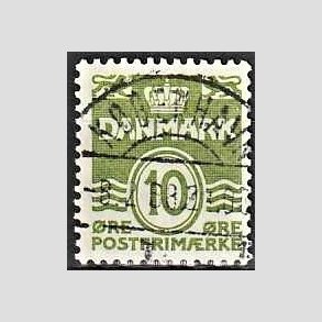 FRIM�RKER DANMARK | 1950 - AFA 318 - B�lgelinie 10 �re gr�n - Lux Stemplet