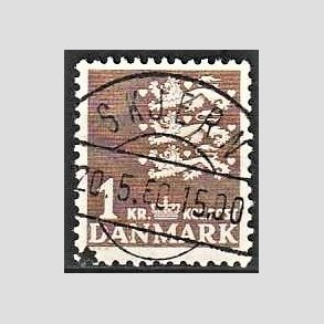 FRIMRKER DANMARK | 1946-47 - AFA 293 - Rigsvben 1,00 Kr. brun - Lux Stemplet Skjern