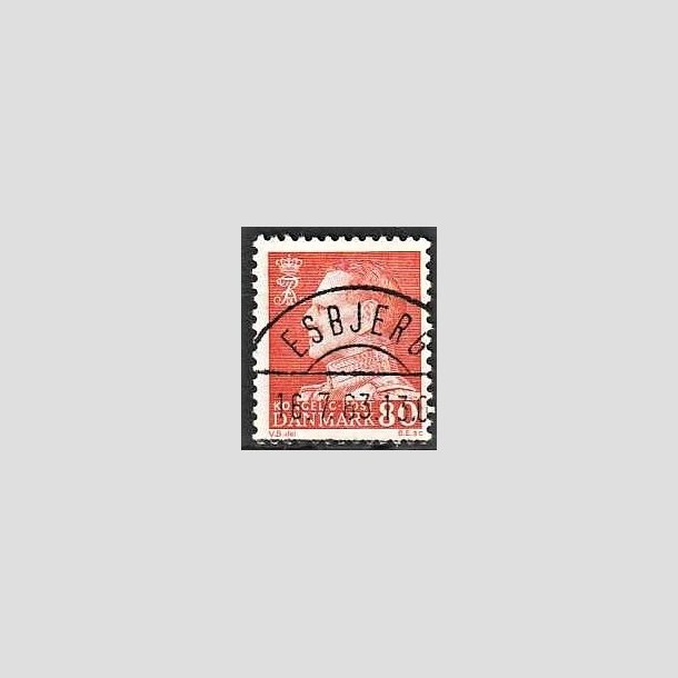 FRIMRKER DANMARK | 1961-62 - AFA 400 - Fr. IX 80 re orangegul - Pragt Stemplet