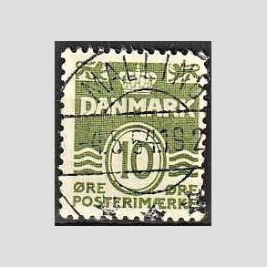 FRIM�RKER DANMARK | 1950 - AFA 318 - B�lgelinie 10 �re gr�n - Lux Stemplet