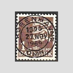 FRIMRKER DANMARK | 1946-47 - AFA 293 - Rigsvben 1,00 Kr. brun - Lux Stemplet Kbenhavn