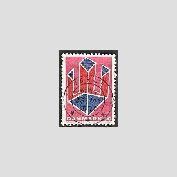 FRIMRKER DANMARK | 1969 - AFA 489 - Non-figurativ tegning - 60 re lillard/rd/bl - Pragt Stemplet Varde