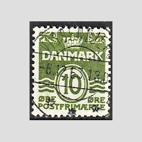 FRIM�RKER DANMARK | 1950 - AFA 318 - B�lgelinie 10 �re gr�n - Lux Stemplet