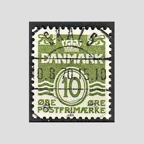 FRIM�RKER DANMARK | 1950 - AFA 318 - B�lgelinie 10 �re gr�n - Lux Stemplet Skals