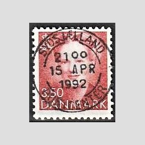 FRIMRKER DANMARK | 1990 - AFA 955 - Dronning Margrethe - 3,50 Kr. rd - Pragt Stemplet