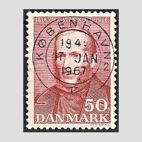 FRIM�RKER DANMARK | 1966 - AFA 444 - Christen Kold - 50 �re brunr�d - Pragt Stemplet