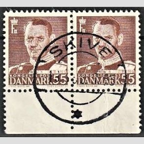 FRIMRKER DANMARK | 1951 - AFA 327 - Fr. IX 55 re brun i par - Lux Stemplet