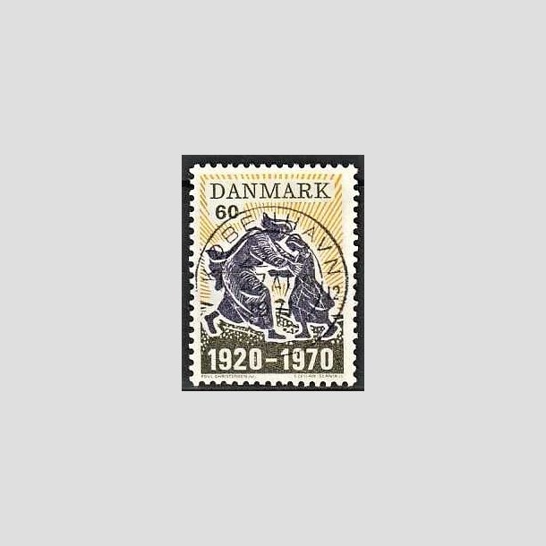 FRIMRKER DANMARK | 1970 - AFA 499 - Nordslesvigs genforening 50 r - 60 re mrkgr/violet/gul - Pragt Stemplet