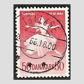 FRIM�RKER DANMARK | 1965 - AFA 438 - Ballet og musikfestival - 50 �re r�d - Pragt Stemplet