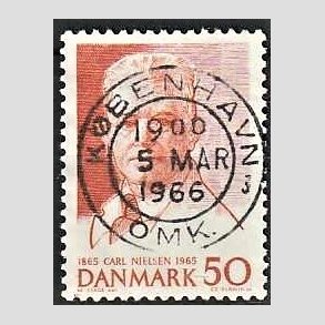 FRIM�RKER DANMARK | 1965 - AFA 435 - Komponist Carl Nielsen - 30 �re oranger�d - Pragt Stemplet