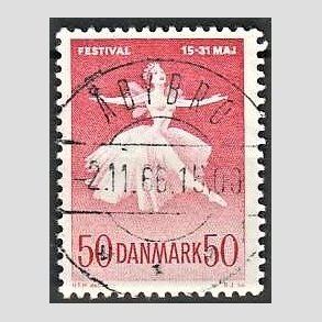 FRIM�RKER DANMARK | 1965 - AFA 438 - Ballet og musikfestival - 50 �re r�d - Pragt Stemplet �bybro