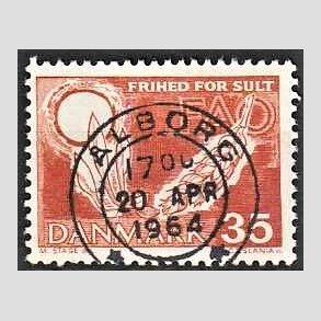 FRIM�RKER DANMARK | 1963 - AFA 412 - FAO anti-hunger - 35 �re brunr�d - Lux Stemplet