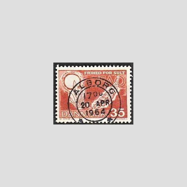 FRIMRKER DANMARK | 1963 - AFA 412 - FAO anti-hunger - 35 re brunrd - Lux Stemplet