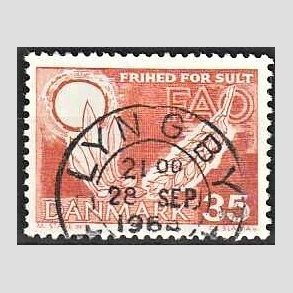 FRIM�RKER DANMARK | 1963 - AFA 412 - FAO anti-hunger - 35 �re brunr�d - Lux Stemplet