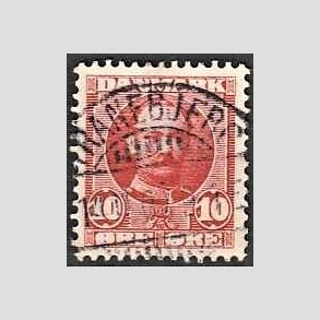 FRIM�RKER DANMARK | 1907 - AFA 55 - Frederik VIII 10 �re r�d - Lux Stemplet