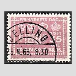 FRIM�RKER DANMARK | 1964 - AFA 427 - Frim�rkets dag 25 �r - 35 �re rosalilla - Pragt Stemplet Jelling