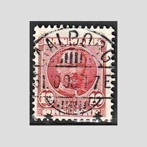 FRIM�RKER DANMARK | 1907 - AFA 55 - Frederik VIII 10 �re r�d - Lux Stemplet