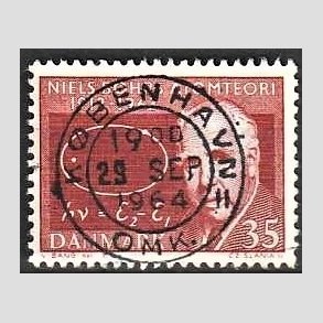 FRIM�RKER DANMARK | 1963 - AFA 420 - Niels Bohr - 35 �re r�dbrun - Pragt Stemplet