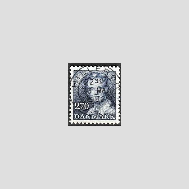 FRIMRKER DANMARK | 1982 - AFA 752 - Dronning Margrethe - 2,70 Kr. bl - Pragt Stemplet Hillerd