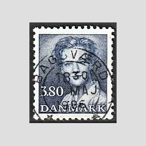 FRIMRKER DANMARK | 1985 - AFA 822 - Dronning Margrethe - 3,80 Kr. bl - Pragt Stemplet