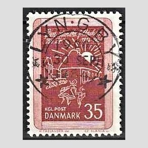 FRIM�RKER DANMARK | 1964 - AFA 423 - Skolev�snet 150 �r - 35 �re r�dbrun - Pragt Stemplet 