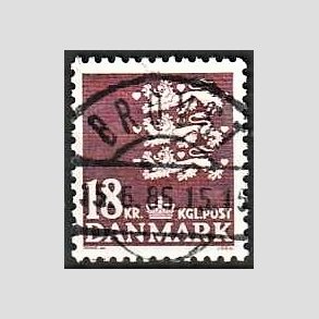 FRIMRKER DANMARK | 1985 - AFA 823 - Rigsvben 18 Kr. brun - Pragt Stemplet