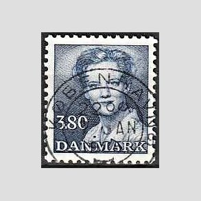 FRIMRKER DANMARK | 1985 - AFA 822 - Dronning Margrethe - 3,80 Kr. bl - Pragt Stemplet
