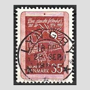 FRIM�RKER DANMARK | 1964 - AFA 423 - Skolev�snet 150 �r - 35 �re r�dbrun - Pragt Stemplet 