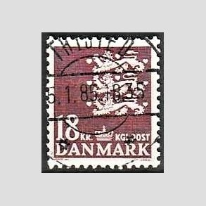 FRIMRKER DANMARK | 1985 - AFA 823 - Rigsvben 18 Kr. brun - Pragt Stemplet