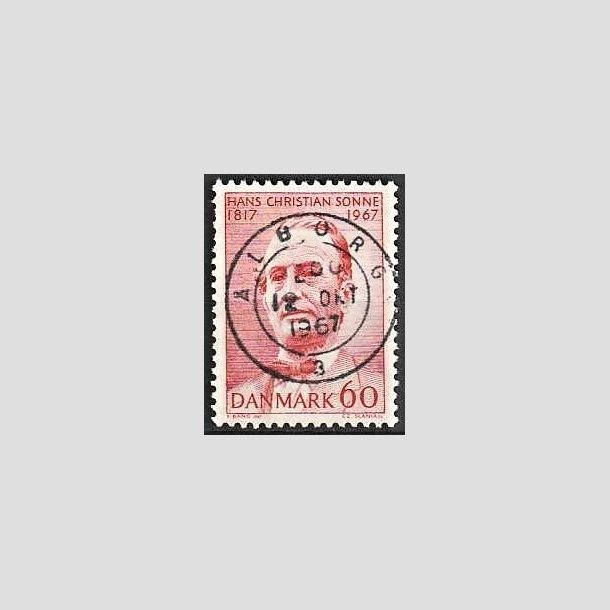 FRIMRKER DANMARK | 1967 - AFA 466 - Chr. Sonne - 60 re rd - Pragt Stemplet