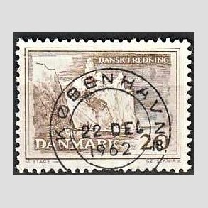 FRIM�RKER DANMARK | 1962 - AFA 411 - M�ns klint - 20 �re gr�brun - Pragt Stemplet