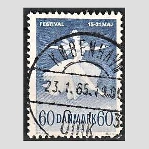 FRIM�RKER DANMARK | 1962 - AFA 406 - Ballet og musik - 60 �re bl� - Pragt Stemplet