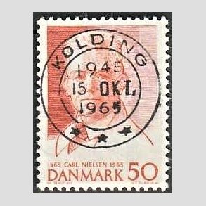 FRIM�RKER DANMARK | 1965 - AFA 435 - Komponist Carl Nielsen - 30 �re oranger�d - Pragt Stemplet Kolding