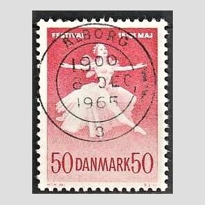 FRIM�RKER DANMARK | 1965 - AFA 438 - Ballet og musikfestival - 50 �re r�d - Pragt Stemplet