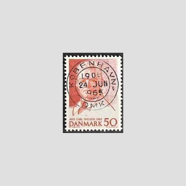 FRIMRKER DANMARK | 1965 - AFA 435 - Komponist Carl Nielsen - 30 re orangerd - Pragt Stemplet Kbenhavn
