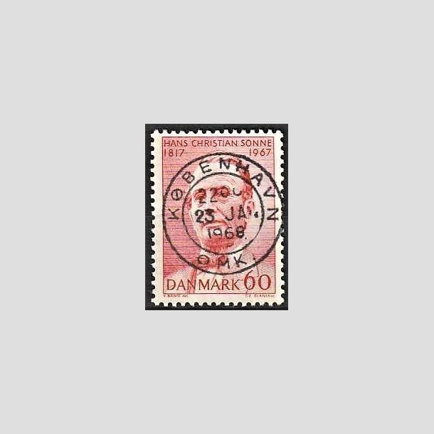 FRIMRKER DANMARK | 1967 - AFA 466 - Chr. Sonne - 60 re rd - Pragt Stemplet